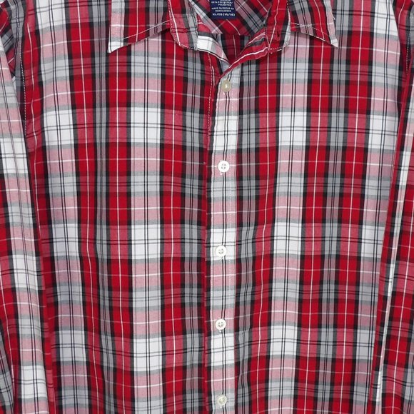 Big Boys Long Sleeve Red Plaid Button Down Shirt / Size XL - Picture 3 of 5